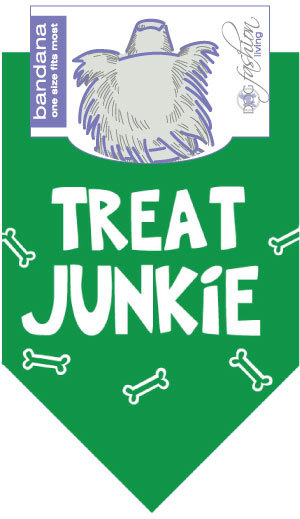 Treat Junkie dog bandana for dogs who love treats!